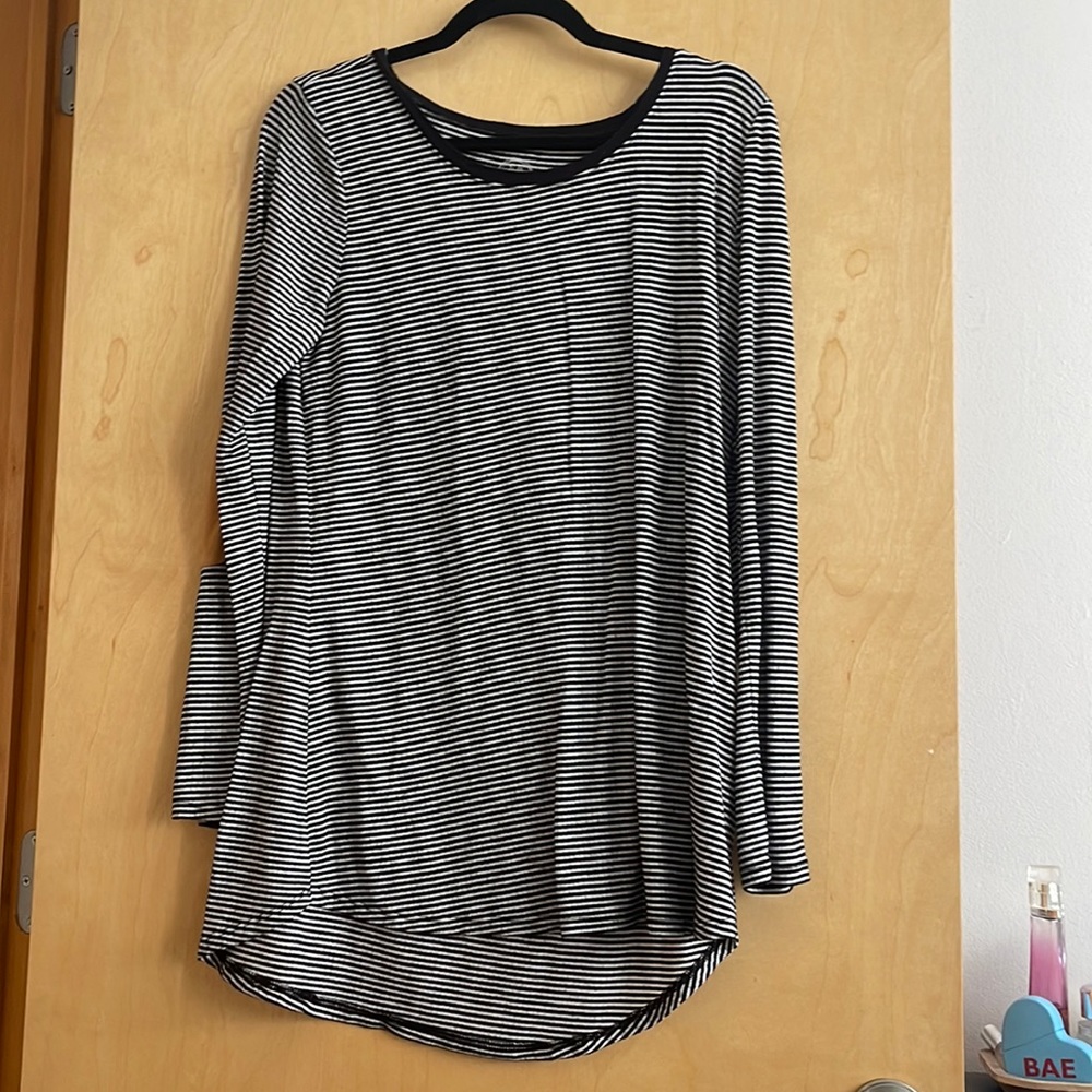 Black and white striped long sleeve shirt